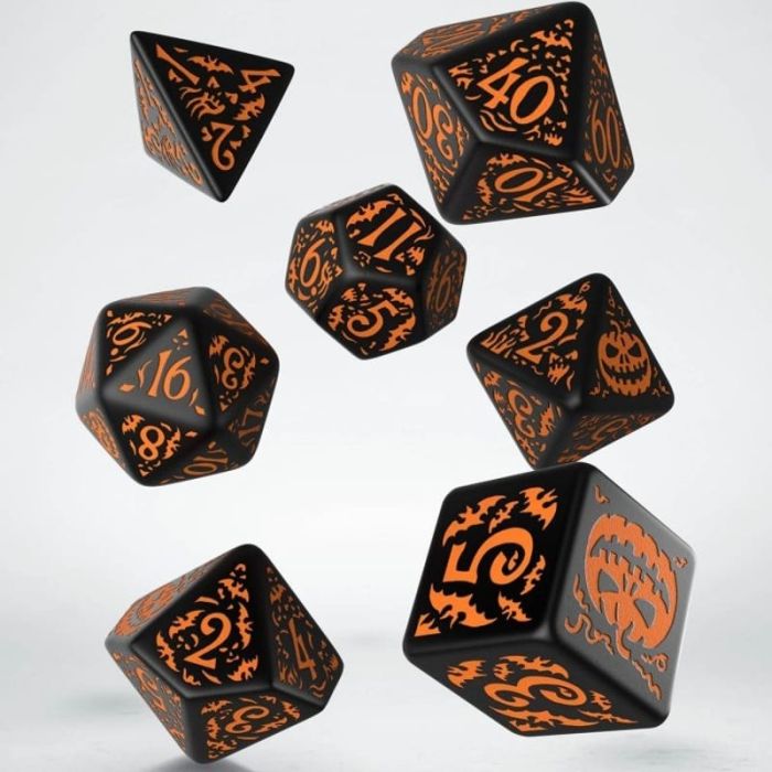 Set Dadi Halloween Pumpkin (Nero, Arancione)