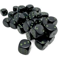 Set di 36 Dadi D6 Opaco (Nero, Verde)