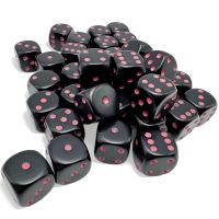 Set di 36 Dadi D6 Opaco (Nero, Rosa)