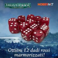 Arkham Horror - Il Gioco di Ruolo - Set di 12 Dadi Rossi Marmorizzati (Promo Hobby Next)