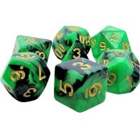 Set di 7 Dadi Racing - Green-Black