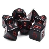 Set di 7 Dadi Opaque - Chon Drite Black-Red