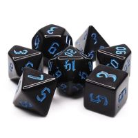 Set di 7 Dadi Opaque - Chon Drite Black-Blue