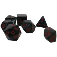 Set di 7 Dadi Opaque - Black-Red