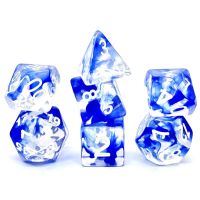 Set di 7 Dadi Transparent - Nebula Blue