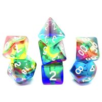 Set di 7 Dadi Transparent - Rainbow Storm