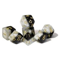 Set di 7 Dadi - Halfsies Dice Yin Yang - Upgraded Dice Case