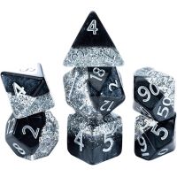 Set di 7 Dadi - Halfsies Dice Glitter Edition Black